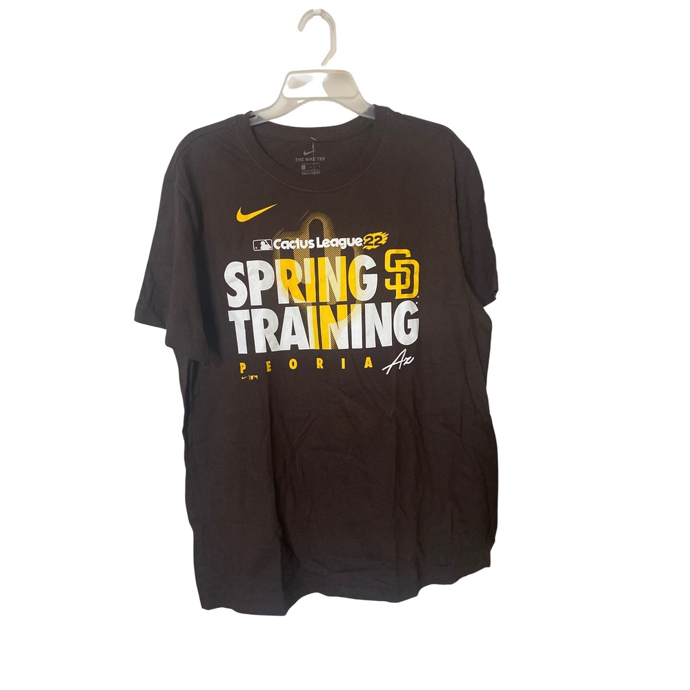 Nike San Diego Padres 2022 Spring Training Peoria AZ T-Shirt Brown Mens L NWT